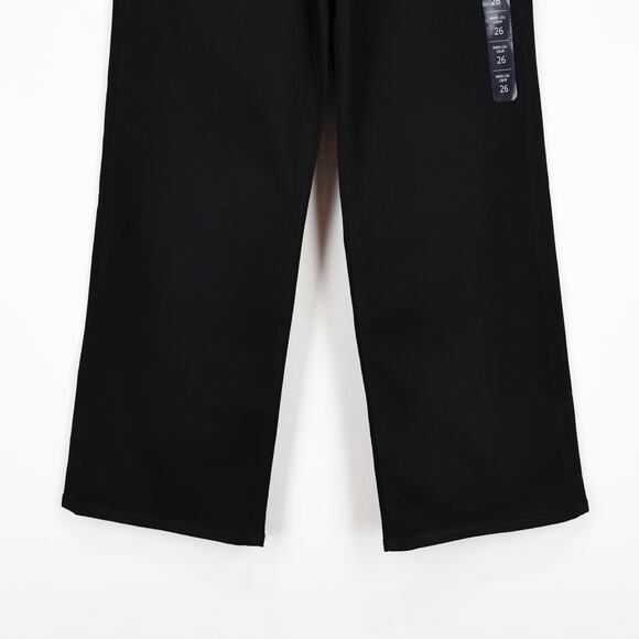 NWT J.Crew Factory Cropped Wide Leg Jean In All-Day Stretch Black Size 26 - Picture 7 of 12